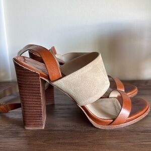 Michael Kors gently used Brown and taupe mules.